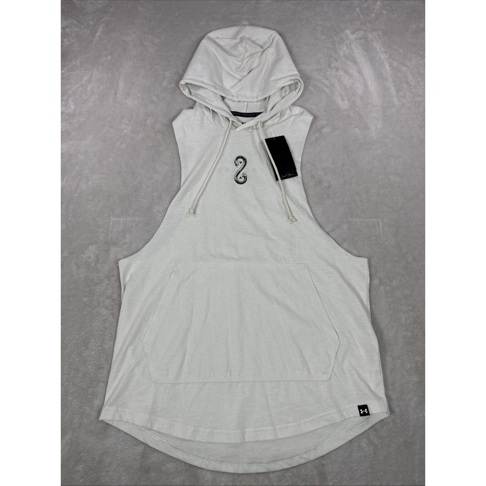 Under Armour Project Rock Tank Mens Large Green Hooded You Against You Snake Gym